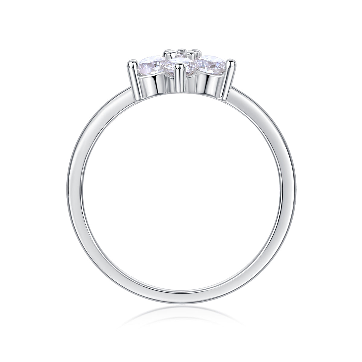 A Luxurious And Fashionable Light Luxury Jewelry Silver Ring Set With Top-quality Moissanite, S925 Silver Plated With Platinum