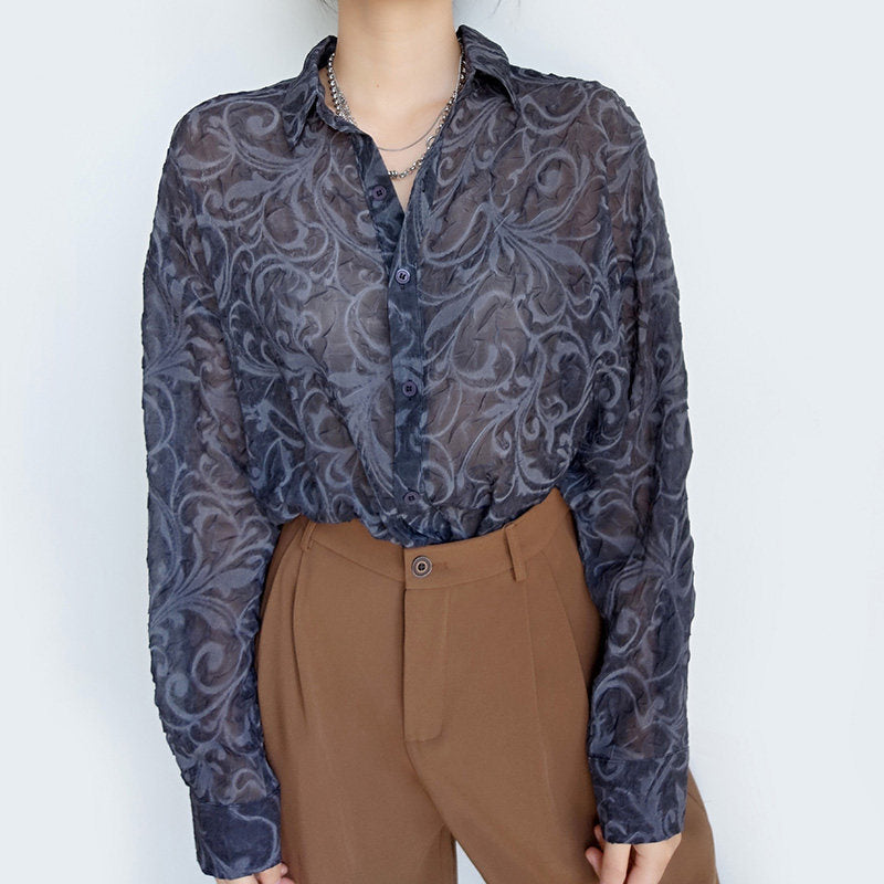 Jacquard Shirt Temperament Chiffon Shirt