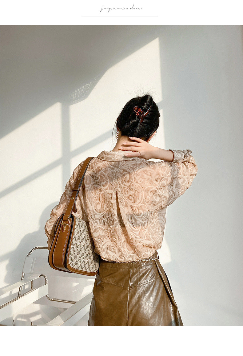 Jacquard Shirt Temperament Chiffon Shirt