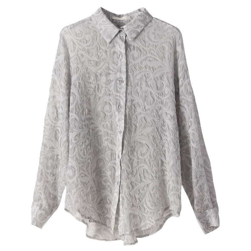 Jacquard Shirt Temperament Chiffon Shirt