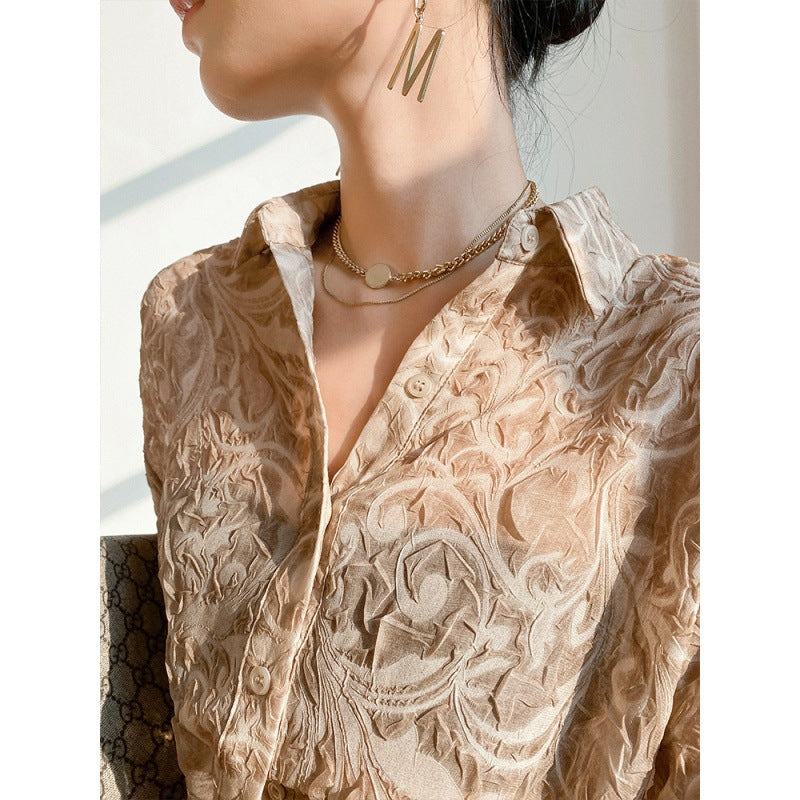 Jacquard Shirt Temperament Chiffon Shirt