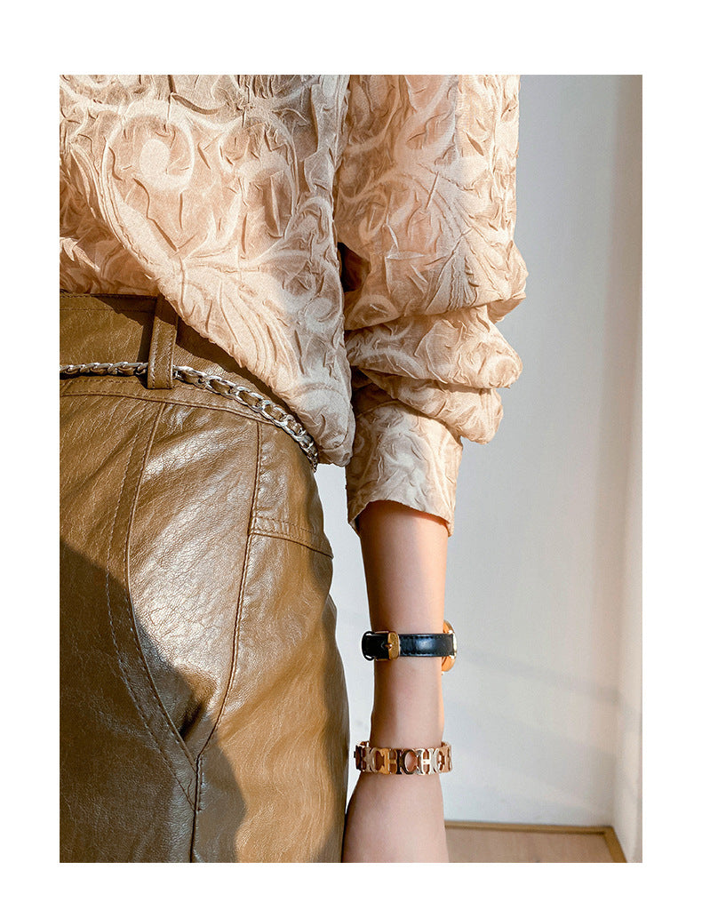 Jacquard Shirt Temperament Chiffon Shirt