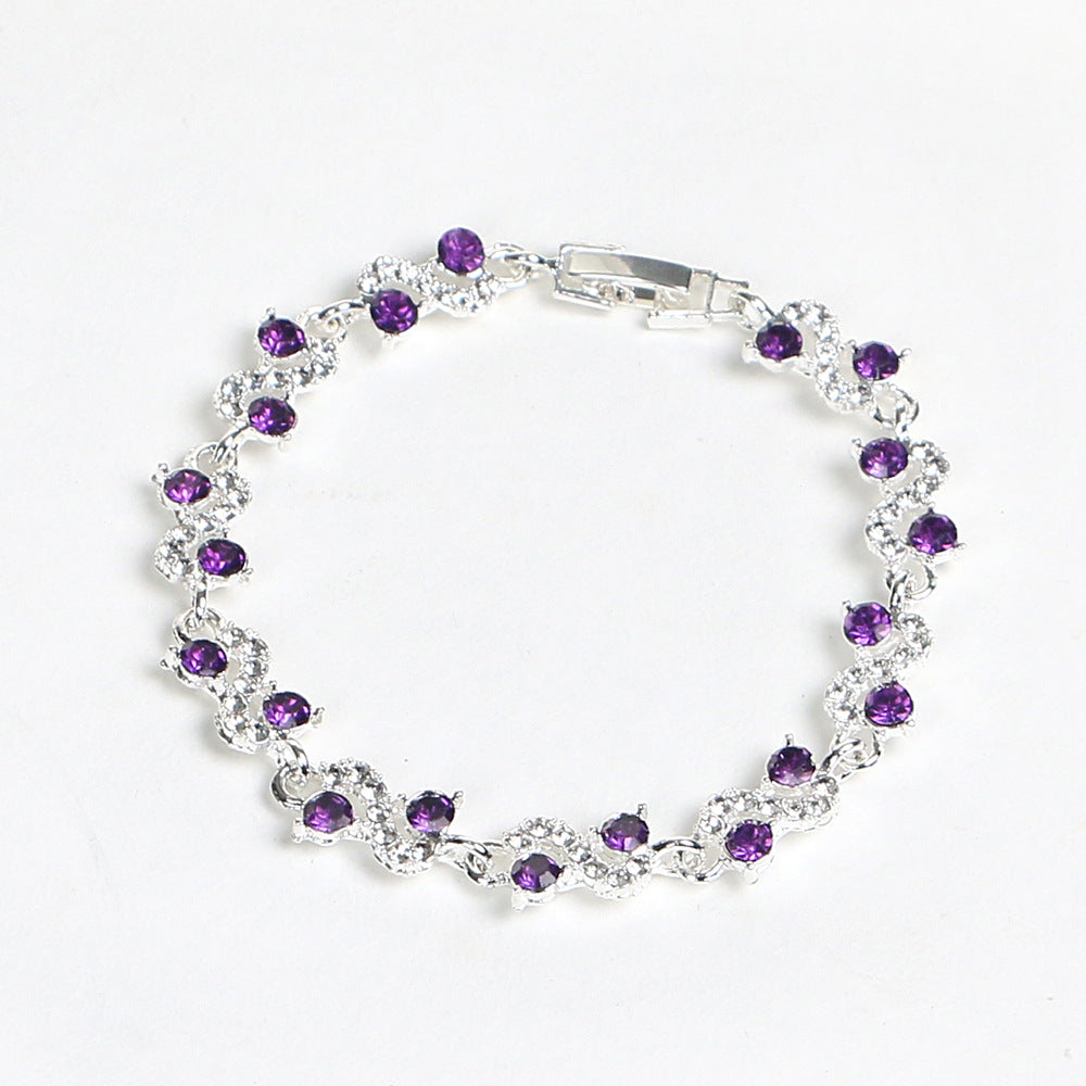 Diamond-studded Colorful Diamond European And American Style Chic Bracelet For Women