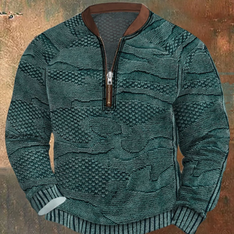 3D-printed, Form-fitting Comfortable Long-sleeve Hoodie With A Half-zip Front