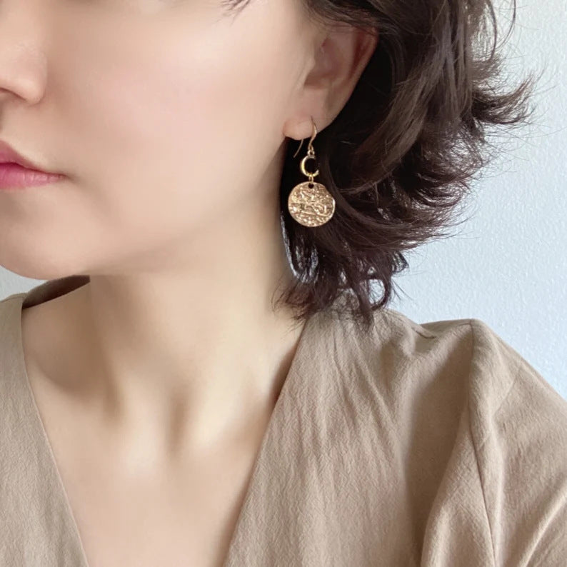 Bohemian Round Disc Pendant Earrings Simple And Stylish Womens Pendants