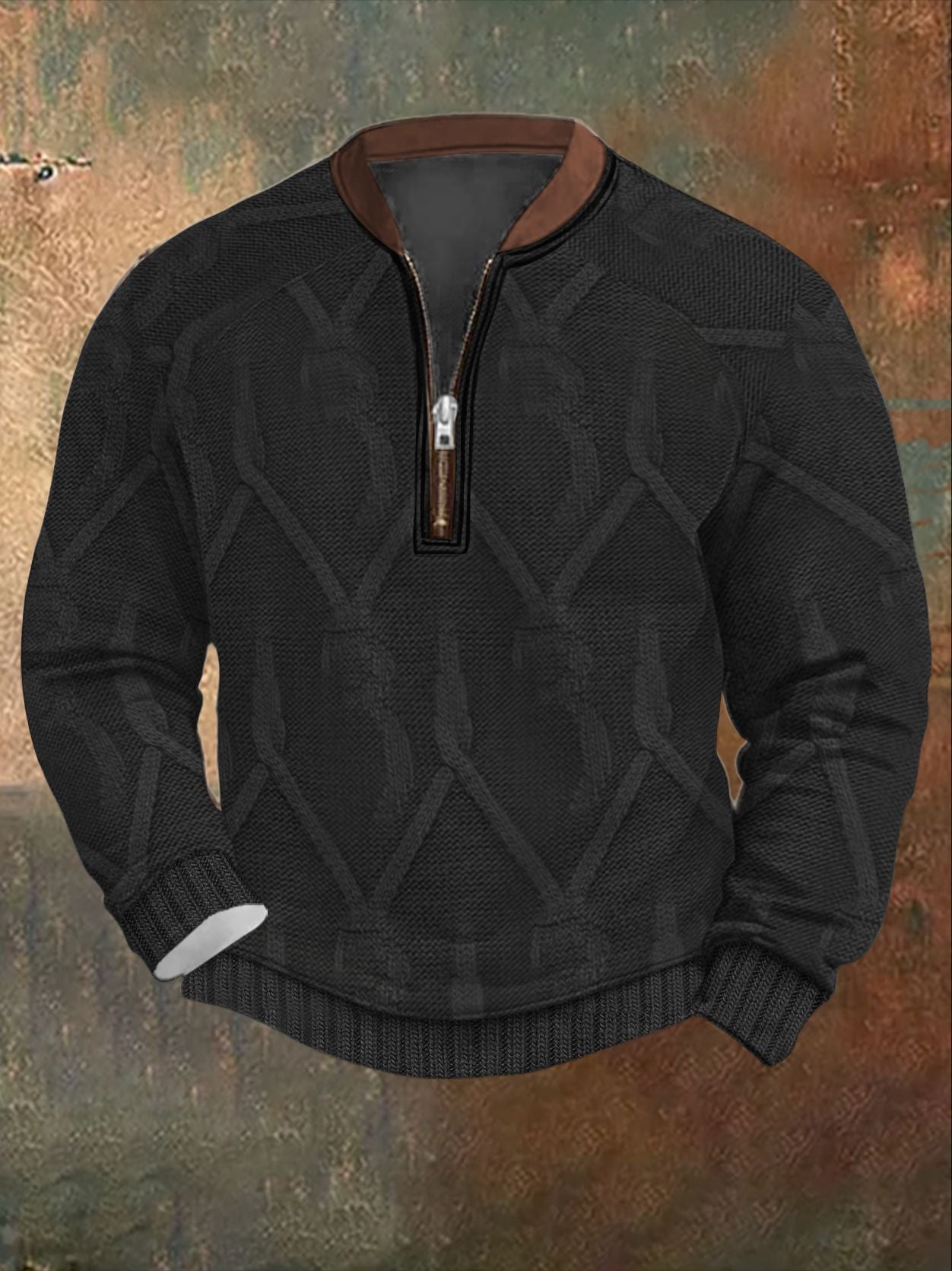 3D-printed, Form-fitting Comfortable Long-sleeve Hoodie With A Half-zip Front