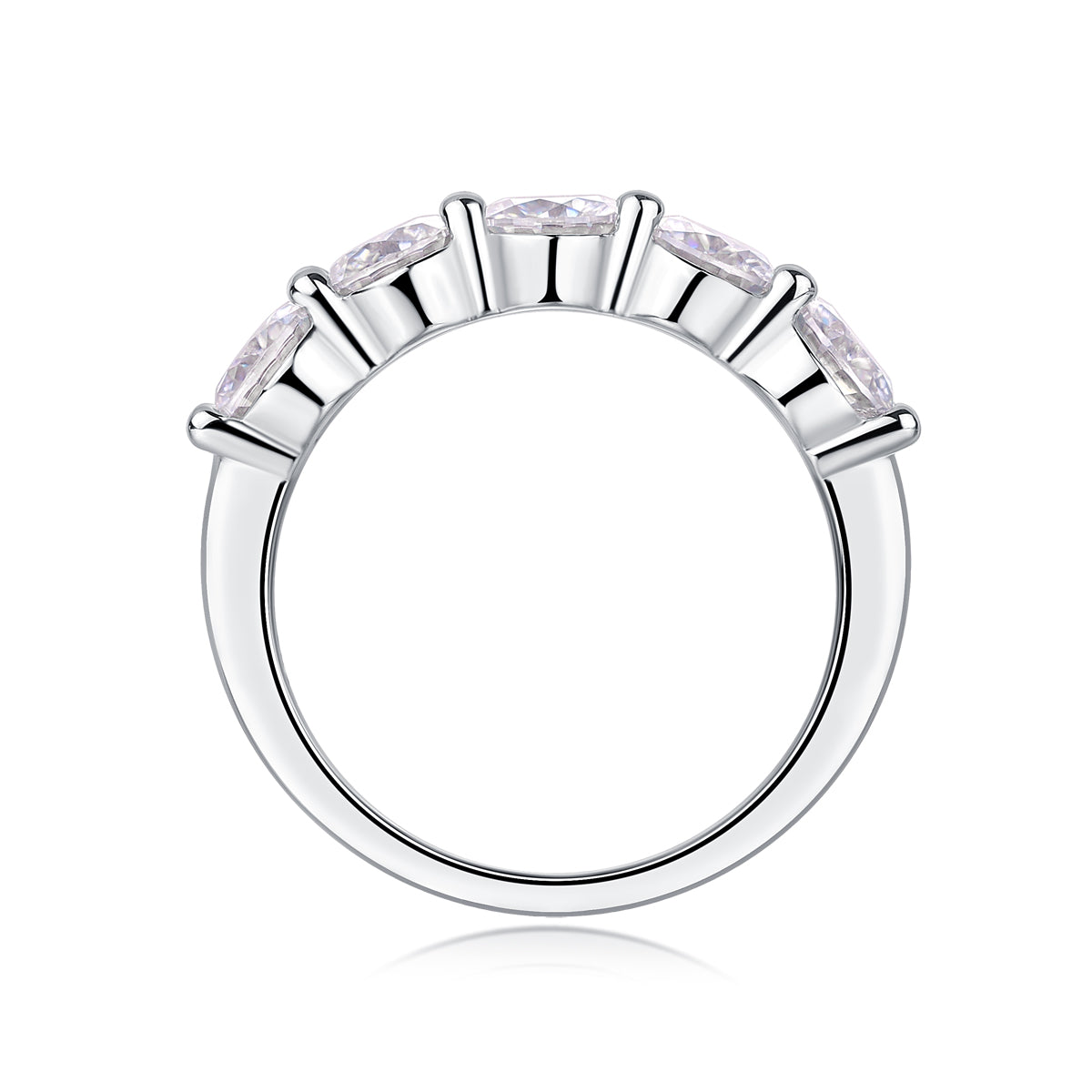 A Luxurious And Fashionable Light Luxury Jewelry Silver Ring Set With Top-quality Moissanite, S925 Silver Plated With Platinum