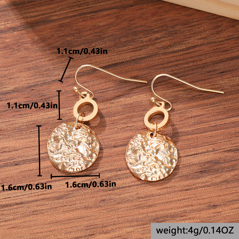 Bohemian Round Disc Pendant Earrings Simple And Stylish Womens Pendants