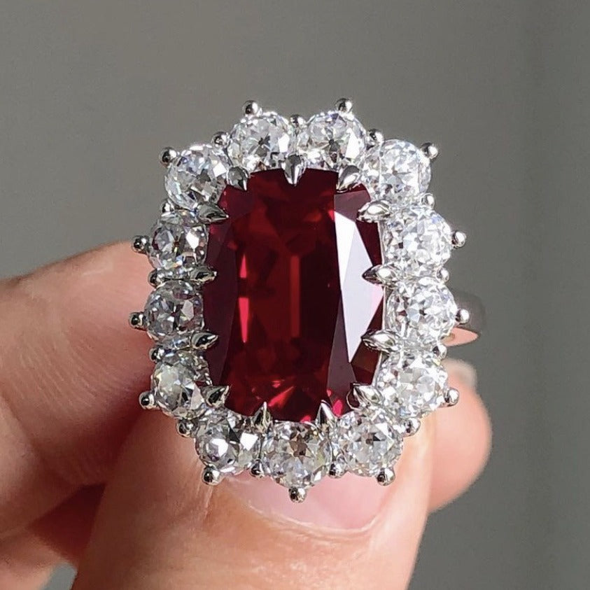 Classic Ruby-encrusted Womens Ring
