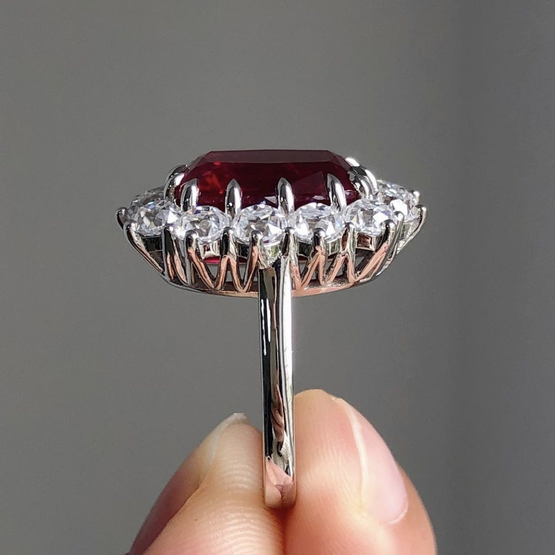 Classic Ruby-encrusted Womens Ring