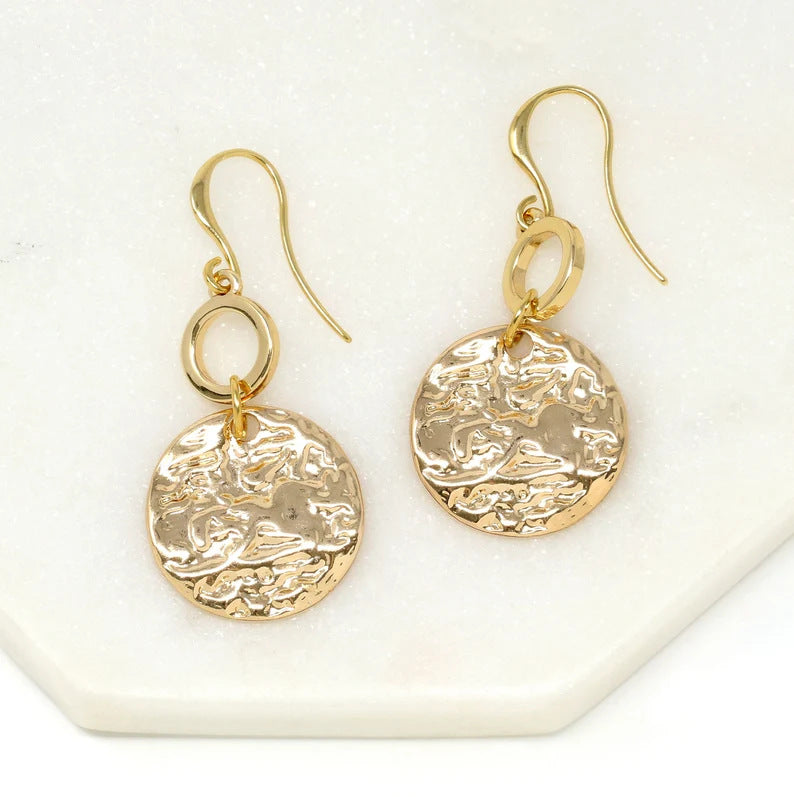 Bohemian Round Disc Pendant Earrings Simple And Stylish Womens Pendants